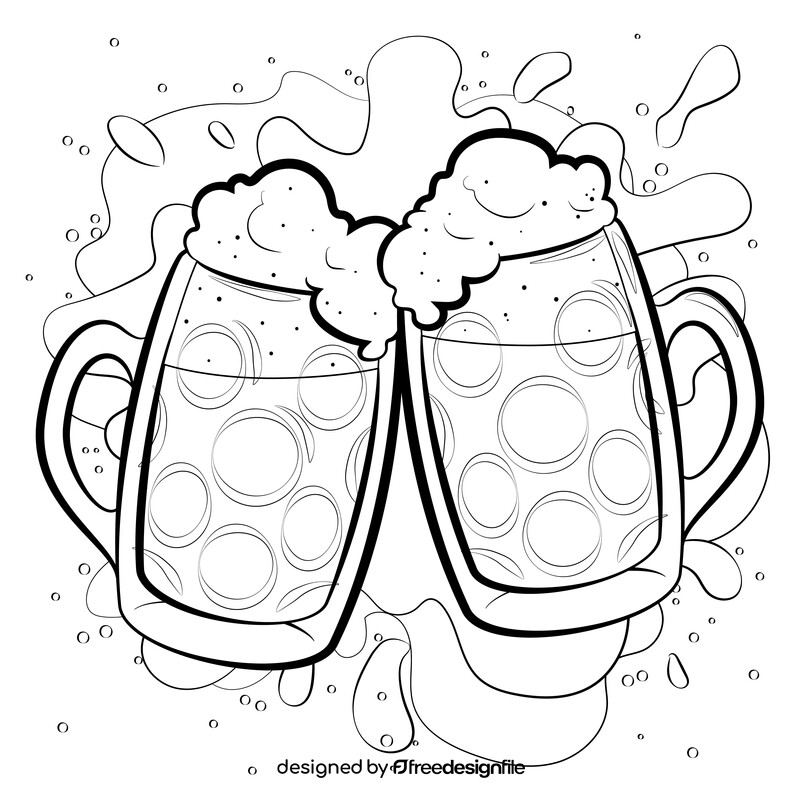 Beer mug black and white vector