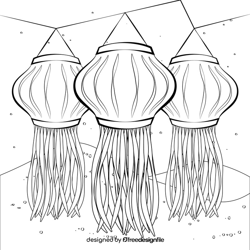Diwali lantern black and white vector
