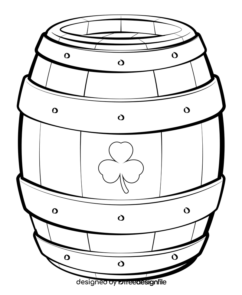 Beer barrel, keg, irish beer, st patricks day drawing black and white clipart