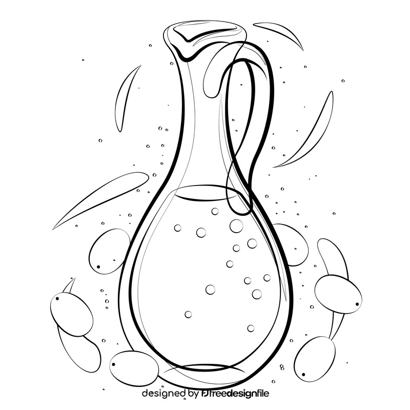 Hanukkah jug of oil black and white vector