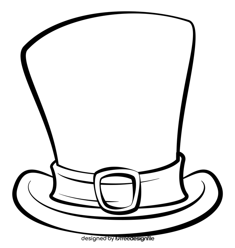 Leprechaun hat drawing black and white clipart