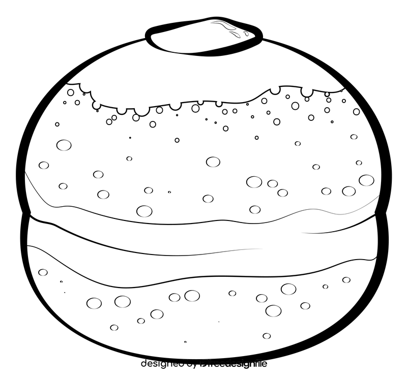 Sufganiyot drawing black and white clipart