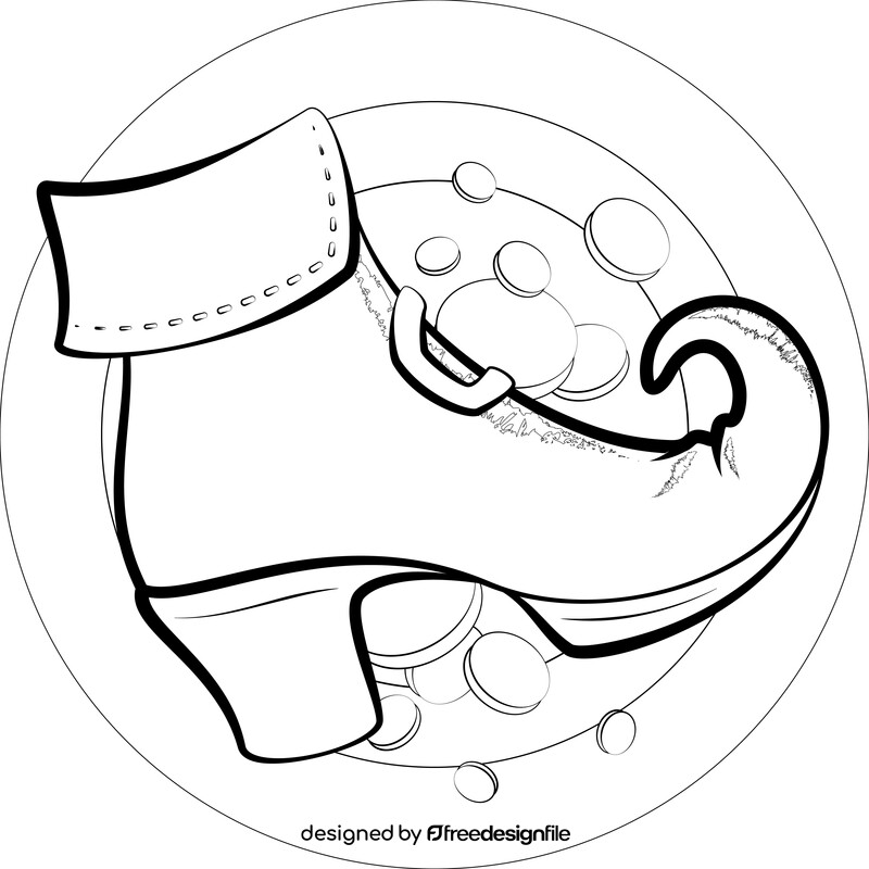 Leprechaun shoe black and white vector