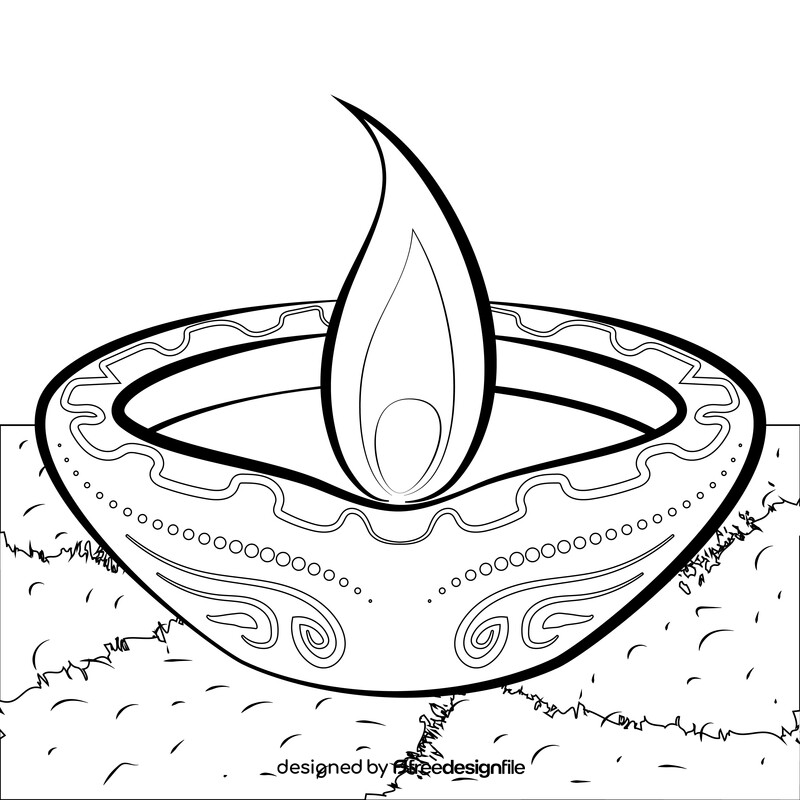 Oil lamp black and white vector