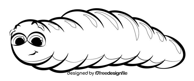 Maggot cartoon drawing black and white clipart