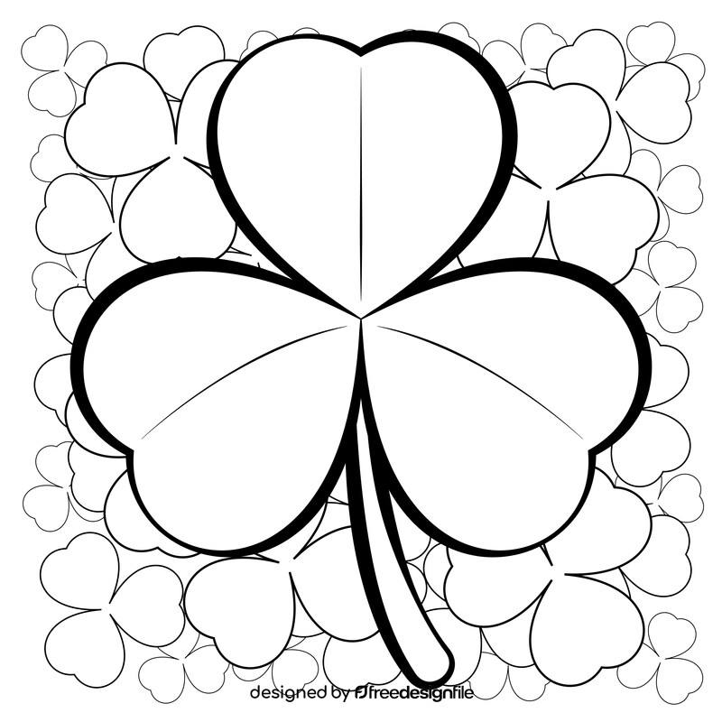 Shamrock black and white vector