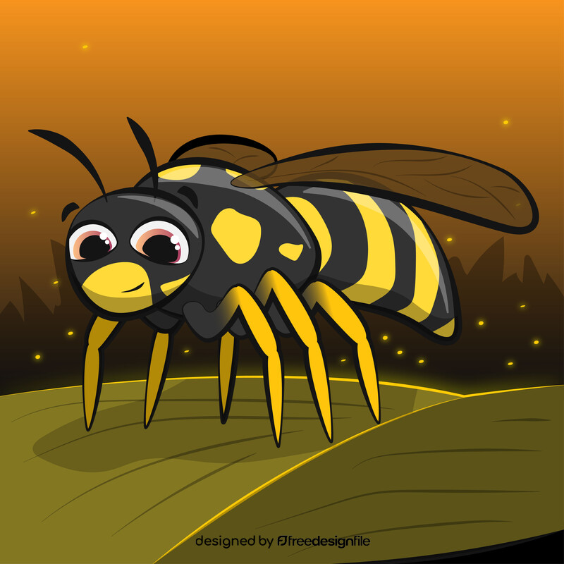 Wasp cartoon vector