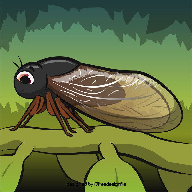 Cicada cartoon vector