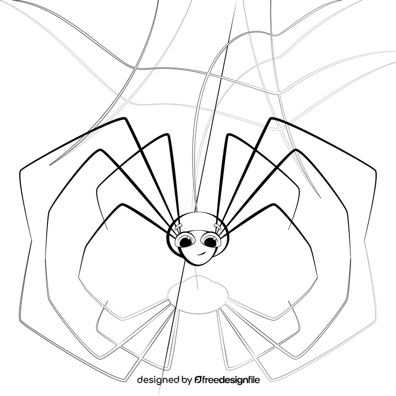 Daddy long legs spider cartoon black and white vector