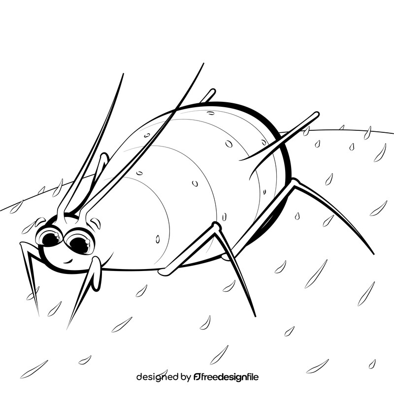 Aphid cartoon black and white vector
