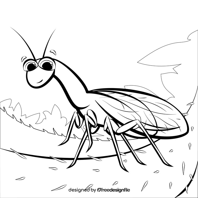 Snakefly cartoon black and white vector