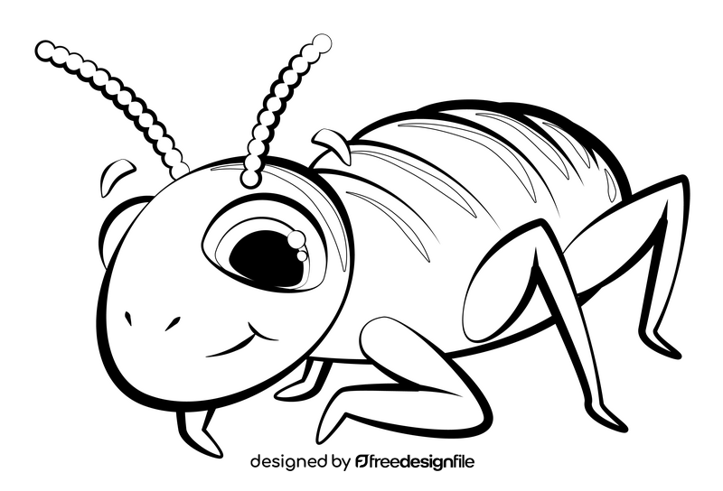 Termite cartoon drawing black and white clipart