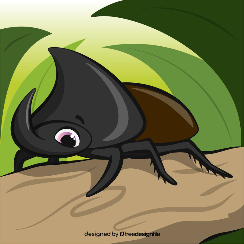 Rhinoceros beetle cartoon vector