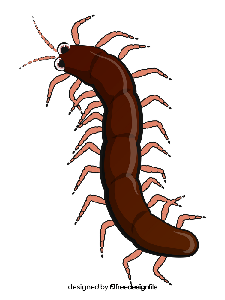 Centipede cartoon clipart