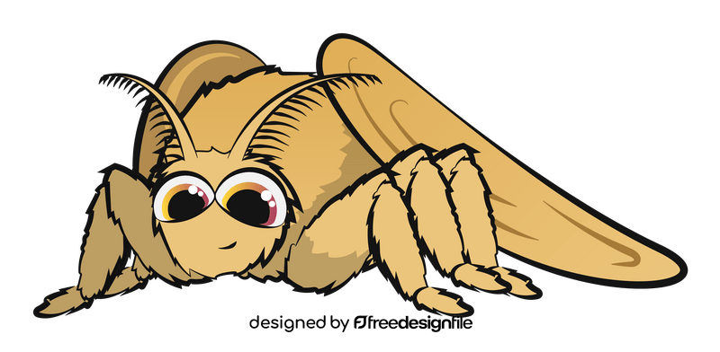 Cute moth cartoon clipart
