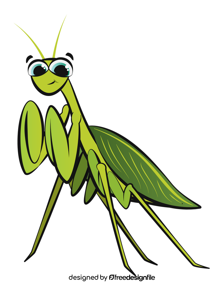 Praying mantis cartoon clipart