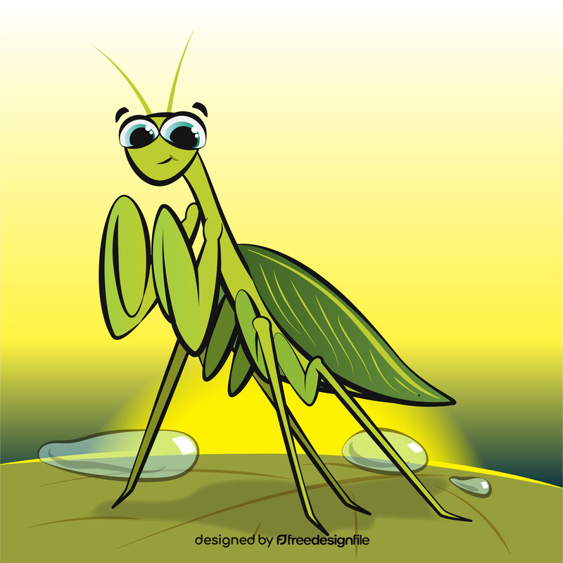Praying mantis cartoon vector