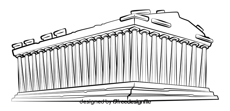 Acropolis black and white clipart