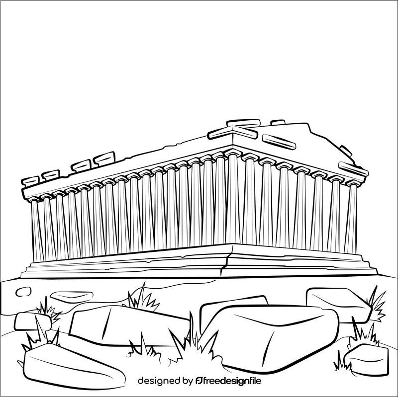 Acropolis black and white vector