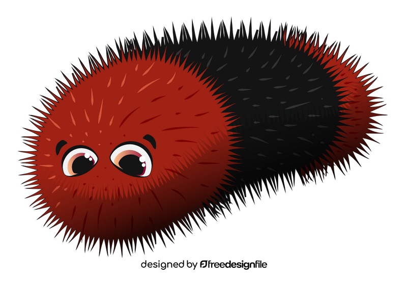 Woolly bear caterpillar cartoon clipart