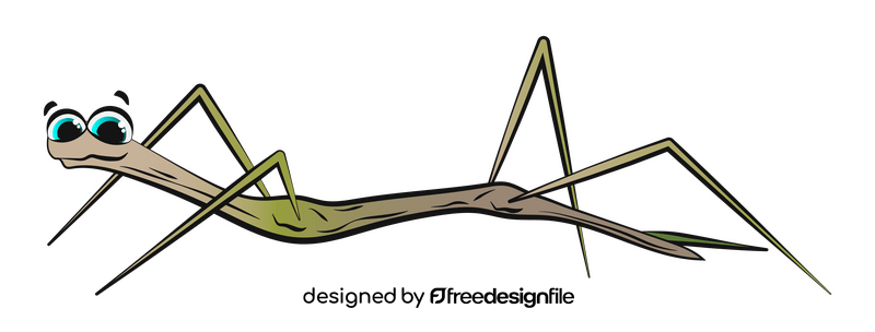 Walking stick bug insect cartoon clipart