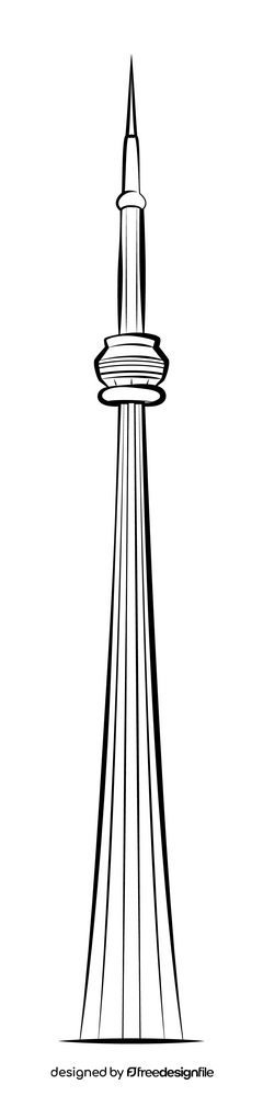 Cn tower black and white clipart