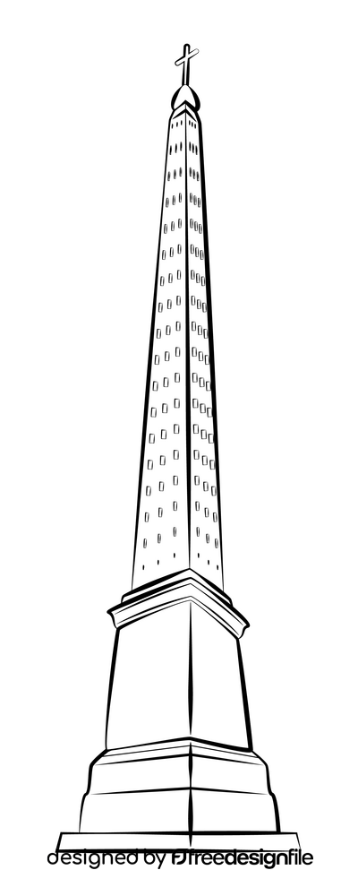 Flaminio obelisk black and white clipart