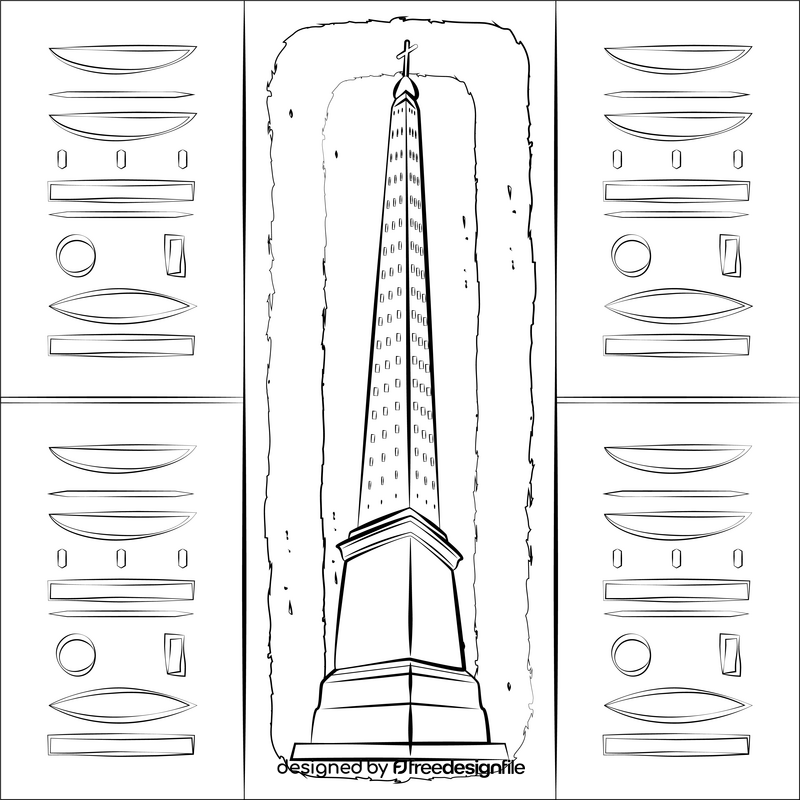 Flaminio obelisk black and white vector