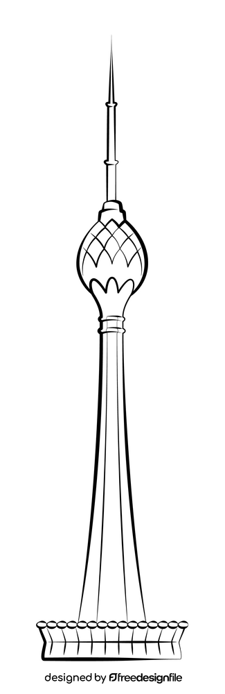 Lotus tower black and white clipart