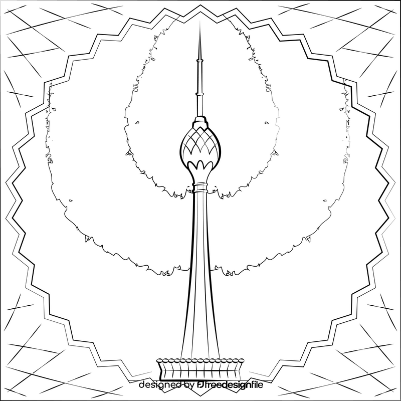 Lotus tower black and white vector