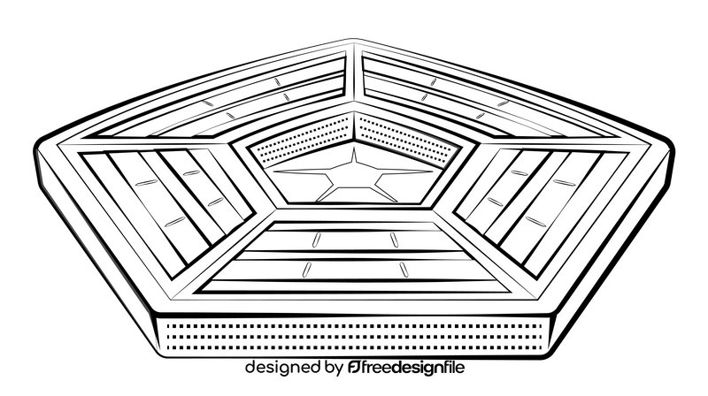 Pentagon black and white clipart