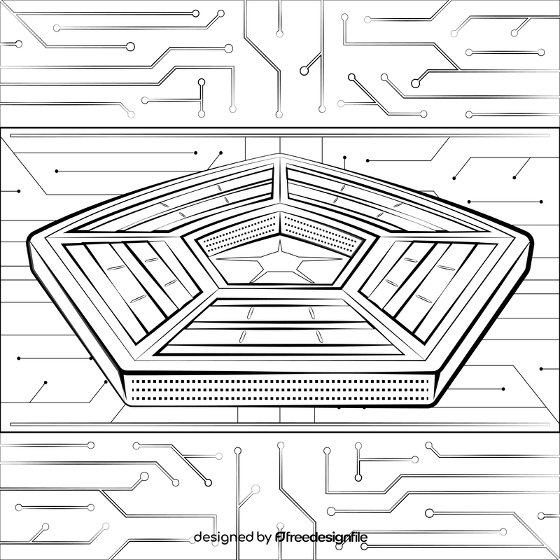 Pentagon black and white vector