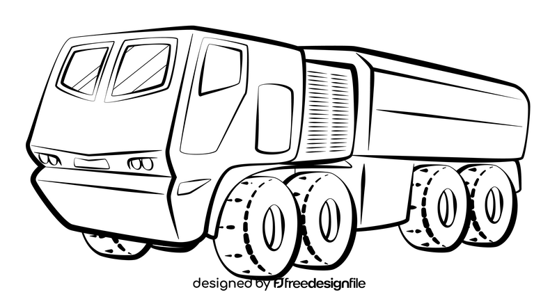 Armored vehicle black and white clipart