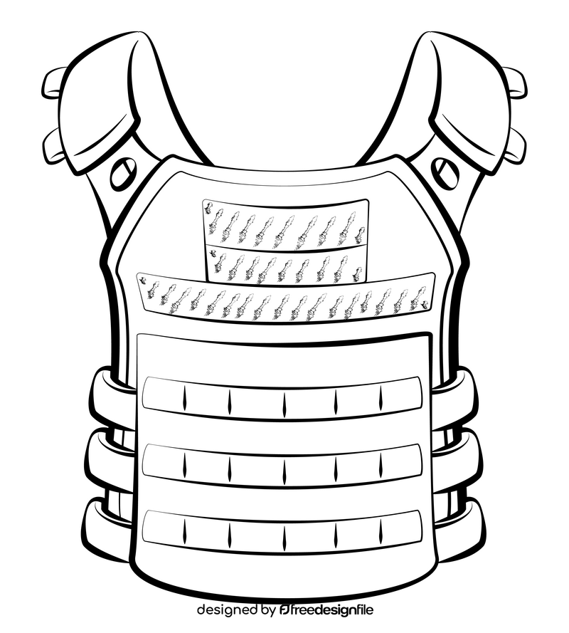 Body armor black and white clipart
