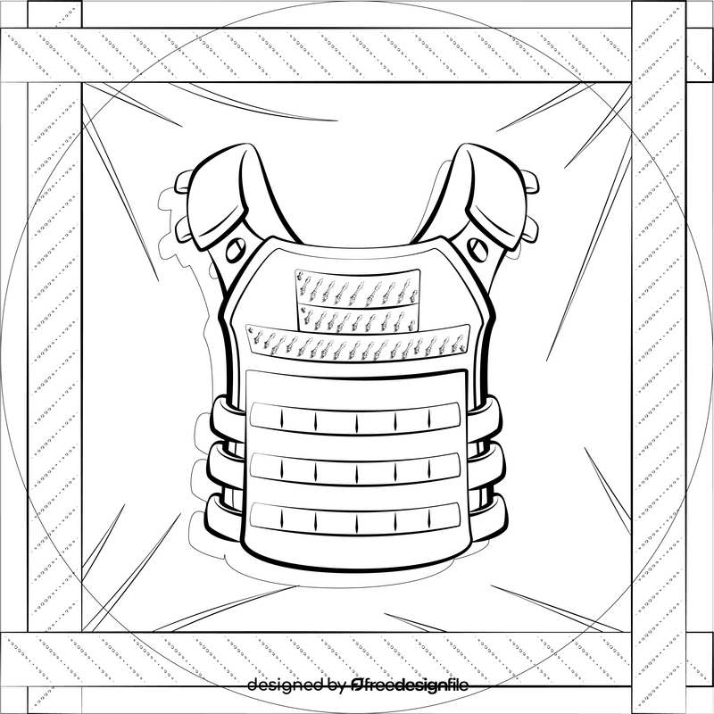 Body armor black and white vector
