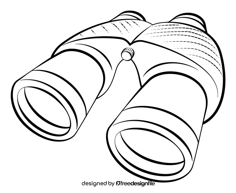 Binoculars black and white clipart