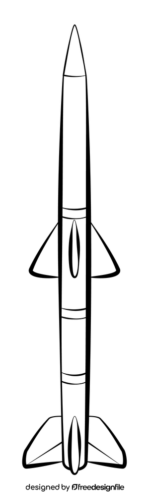 Medium range missile black and white clipart