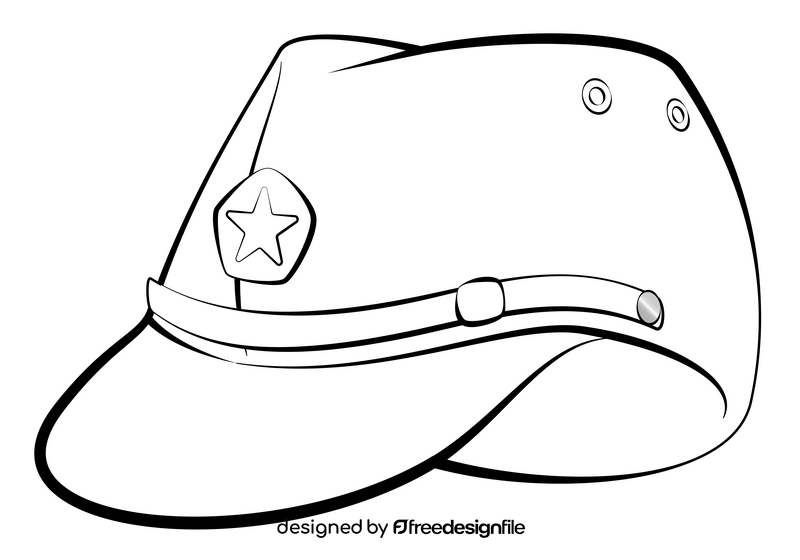 Japanese field hat black and white clipart