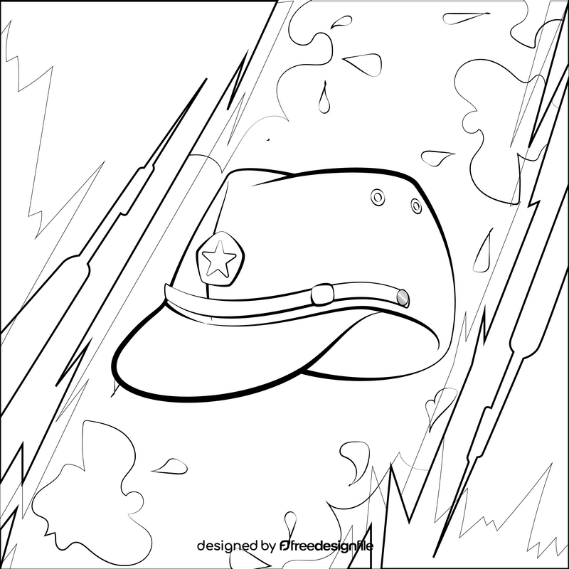 Japanese field hat black and white vector