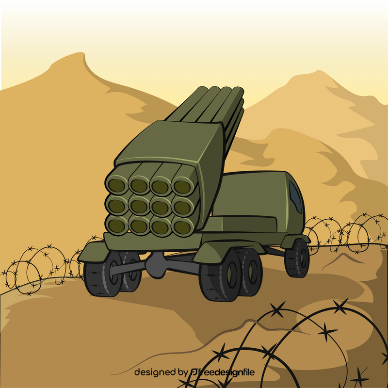 Missile launcher truck vector