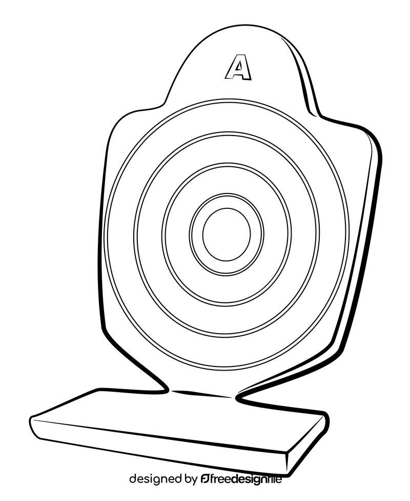 Shooting target black and white clipart