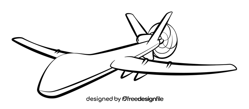 Military drone black and white clipart