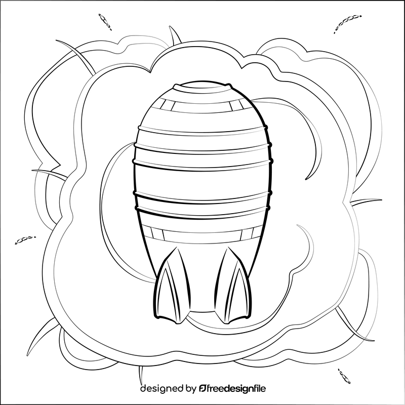 Nuclear bomb black and white vector