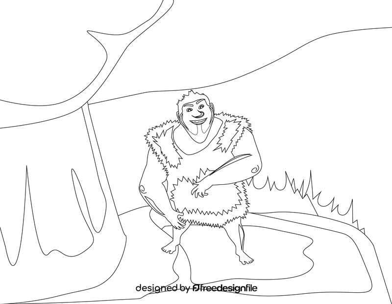 Grug the Croods black and white vector