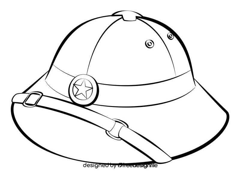 Vietnam army hat black and white clipart