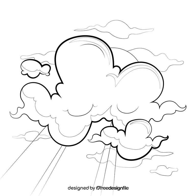 Clouds black and white vector