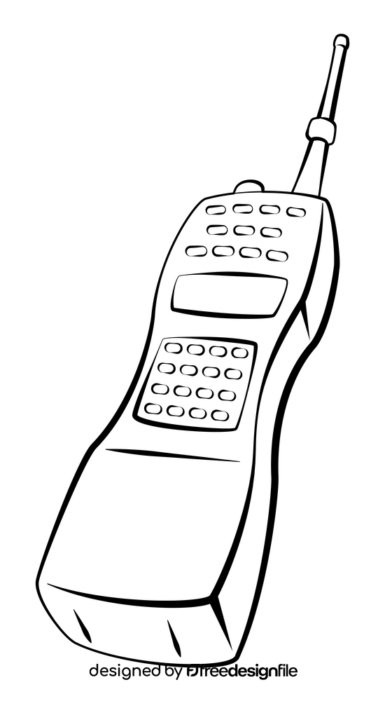 Walkie talkie black and white clipart