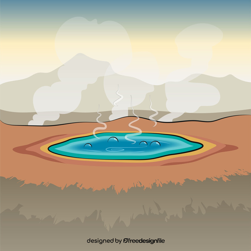 Hot springs illustration vector