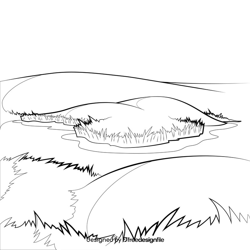 Grassland drawing black and white vector