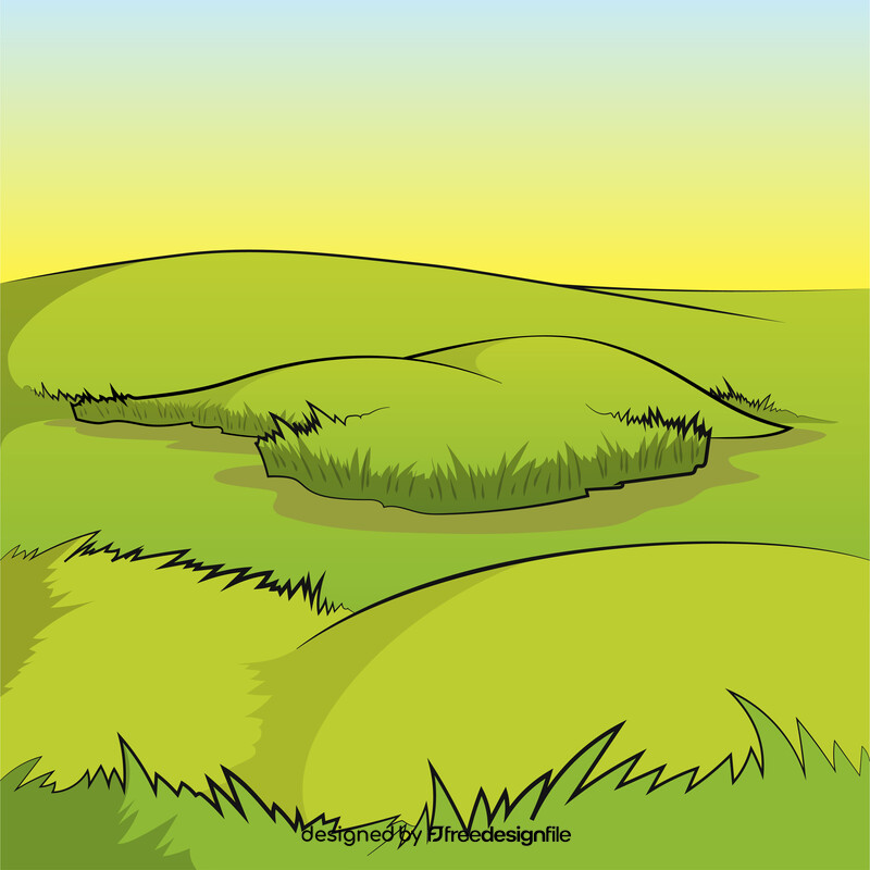 Grassland scene vector